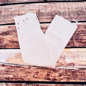 Lucky Brand Bridgette Cropped Boot Jean In Clean White With Released Hem Size 0/